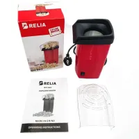 Попкорница Relia Popcorn Maker RH - 903 1200 Вт, апарат для приготування попкорну в домашніх умовах, прилад міні попкорница для дому Червоний