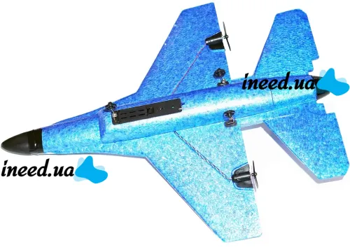 Radio-controlled aircraft fighter Keerpu FOAM A682 with Remote control, Airplane glider SU35 radio-controlled A-682 foam Blue