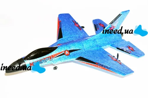 Radio-controlled aircraft fighter Keerpu FOAM A682 with Remote control, Airplane glider SU35 radio-controlled A-682 foam Blue