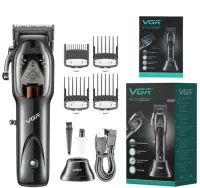 VGR V-653 Wireless Shave Trimmer, Cordless Hair and Beard Trimmer with stand and attachments 10W V653 Black