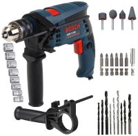 Ударний дриль Bosch GSB 13 re Professional 600W в кейсі з набором інструментів