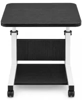 Dujeff HN-640 Bedside Coffee Table on Wheels—Side Table with Rectangular Top and Adjustable Height, 60 x 40 x 80 cm, Gray