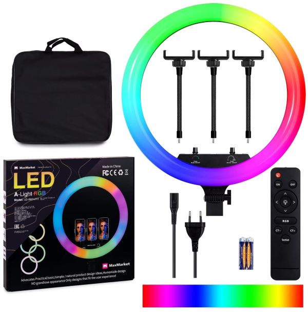 Color Ring LED Lamp Soft Ring Light RGB MJ18 45cm 18" Studio LED Multicolored Lamp for Blogger MJ45, MJ-450