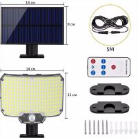 Вуличний настінний світильник Solar Wall Lamp BL - 234 SMD LED на сонячній батареї з датчиком руху, акумуляторний ліхтар IP65 HA - 110 на стіну