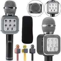 Wster WS-1818 Bluetooth USB AUX FM Wireless Karaoke Microphone with Built-in Speaker and Battery Powered Voice Changer in Case WS1818