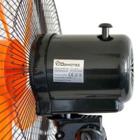 Domotec MS-1619 40 cm stand fan 16" inch 40W Domotec Orange floor fan on telescopic leg with swivel and tilt