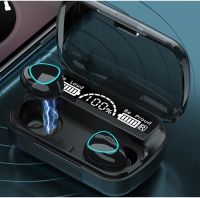 Беспроводные Bluetooth наушники Newest M10 с led дисплеем и индикатором заряда Black Черные сенсорные с экраном TWS М10 c powerbank Earbuds