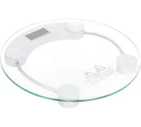 Электронные напольные весы Domotec MS-2003A до 180 кг, Круглые стеклянные весы с Led дисплеем домашние для взвешивания шаг 0.1 кг MS2003A Прозрачные