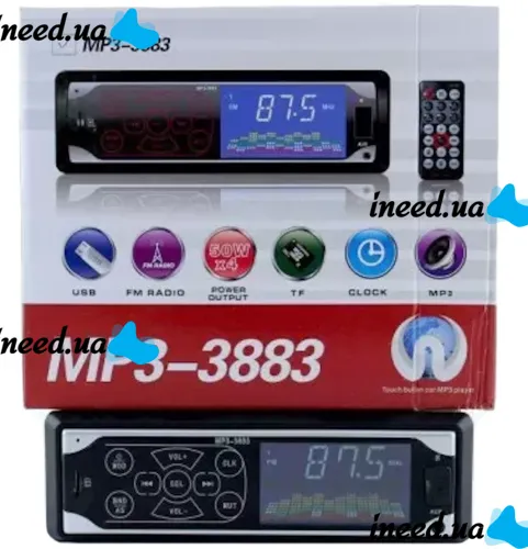 Car stereo ISO Pioneer MP3-3883 car stereo with touch buttons