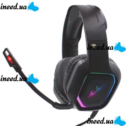 Cyberpunk CP-007 Gaming Wired Headphones with Backlight and Microphone Gaming Full-size Headphones with Headset for PC and Laptop 96491 Black