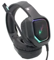 Cyberpunk CP-007 Gaming Wired Headphones with Backlight and Microphone Gaming Full-size Headphones with Headset for PC and Laptop 96491 Black