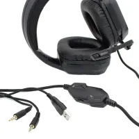 Cyberpunk CP-007 Gaming Wired Headphones with Backlight and Microphone Gaming Full-size Headphones with Headset for PC and Laptop 96491 Black