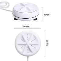 Портативная ультразвуковая мини стиральная машина Ultrasonic Turbine Wash 523-1 с кабелем USB, Машинка для стирки от повербанка Белая