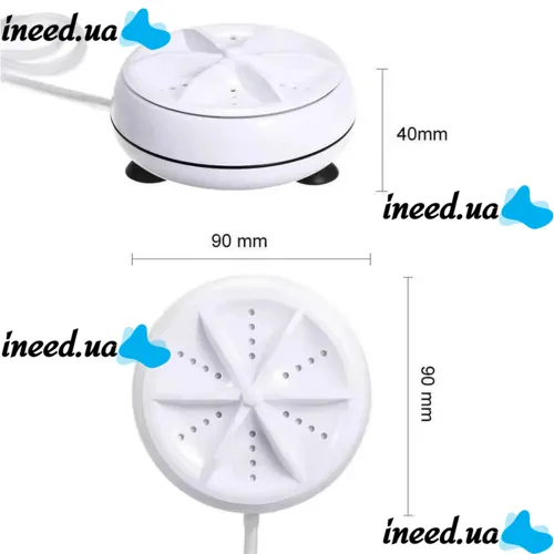 Портативная ультразвуковая мини стиральная машина Ultrasonic Turbine Wash 523-1 с кабелем USB, Машинка для стирки от повербанка Белая