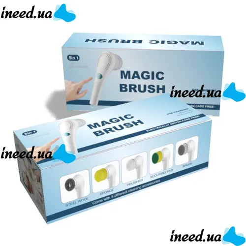 Електрична бездротова щітка Electric Cleaning Brush для миття та прибирання 5 в 1 багатофункціональна акумуляторна USB щітка з насадками для чищення