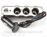 Tee Splitter in Cigarette Lighter Auto Adapter USB WF-0120