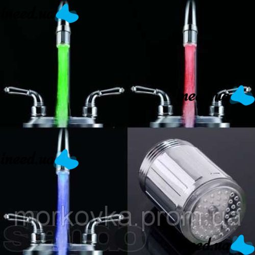 Nozzle on the faucet water illumination improved turbine,