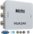 Конвертер переходник VGA на AV RCA тюльпан, Универсальный активный адаптер со звуком и внешним питанием VGA-AV Аудио 3.5 mm Converter Mini 1080P
