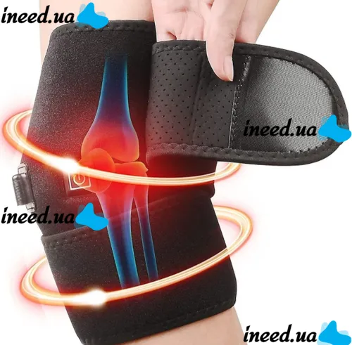 Universal Bandage Knee Warmer ThermaFix TP-02 Heated by USB, Warming Knee and Shoulder Pad 3 Modes 5V Black
