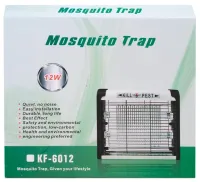 Електрична Світлодіодна лампа пастка Mosquito Trap KF-6012 12W для комах, Пастка знищувач комарів і мух Kill Pest 12Вт від мережі Біла
