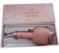 Керамическая плойка для завивки волос 32 мм Egg Roll Stick XL-290 45W, Керамические щипцы для завивки волос с двойным цилиндром для локонов Розовая