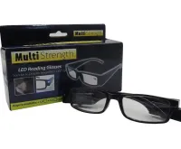 Magnifying LED Reading Glasses Multi Strength Reading Glasses with Dual Backlight, Universal Glasses with Flashlight Black