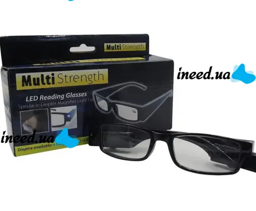 Magnifying LED Reading Glasses Multi Strength Reading Glasses with Dual Backlight, Universal Glasses with Flashlight Black