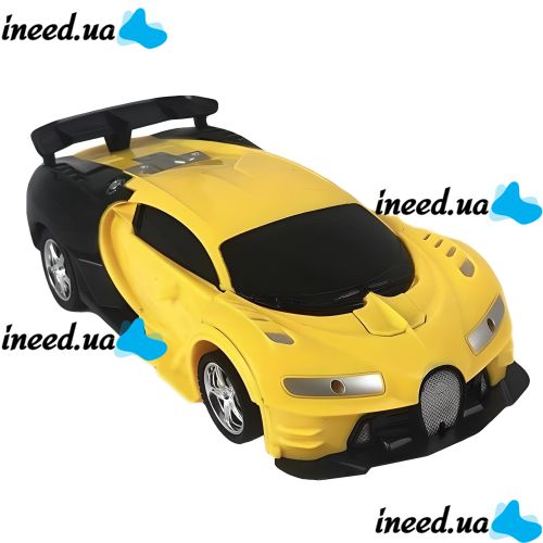 Children's Transformer Bugatti Robot Car 889-19 Radio-controlled Bugatti Robot Car on the Remote Control with Light and Sound for Children Yellow