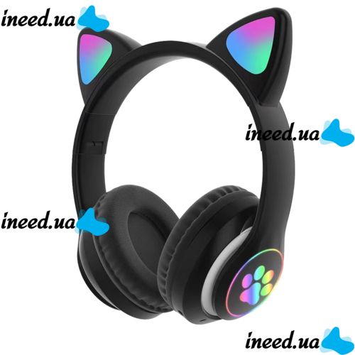 Детские беспроводные наушники с кошачьими ушками с подсветкой CAT STN-28 Bluetooth светящиеся кошачьи ушки