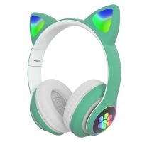 Детские беспроводные наушники с кошачьими ушками с подсветкой CAT STN-28 Bluetooth светящиеся кошачьи ушки