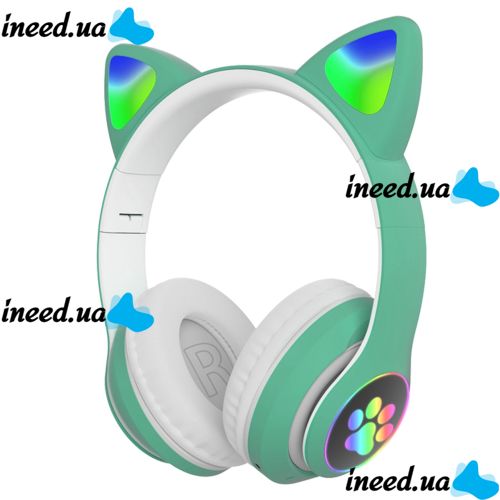Детские беспроводные наушники с кошачьими ушками с подсветкой CAT STN-28 Bluetooth светящиеся кошачьи ушки