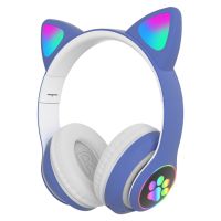 Детские беспроводные наушники с кошачьими ушками с подсветкой CAT STN-28 Bluetooth светящиеся кошачьи ушки