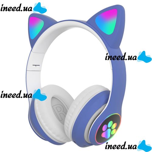 Детские беспроводные наушники с кошачьими ушками с подсветкой CAT STN-28 Bluetooth светящиеся кошачьи ушки