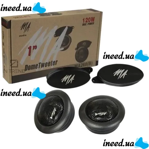Car mortise speakers squeakers D=6 cm Tweeter MA-260 120W 1545 speakers in the car 2 pcs, Acoustics MA 260 120 W in the car, Car acoustics Black