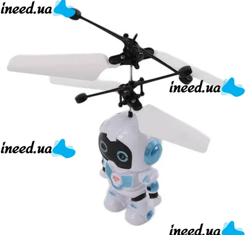 Літаючий робот Robot Flying Aircraft VIATOYS PC520 летить за рукою, Індукційна літаюча USB іграшка з сенсорним управлінням від руки і підсвічуванням