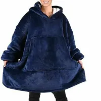 Толстовка-плед с капюшоном Huggle Hoodie Ultra Plush Blanket 2в1 унисекс оверсайз толстовка худи плюшевый плед с рукавами на флисе 74Х110 см Синяя