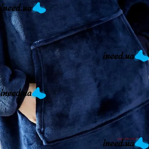 Толстовка-плед с капюшоном Huggle Hoodie Ultra Plush Blanket 2в1 унисекс оверсайз толстовка худи плюшевый плед с рукавами на флисе 74Х110 см Синяя