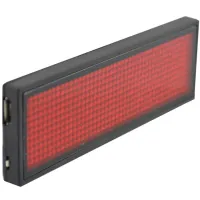 Электронный светодиодный LED бейджик UKC B1248 Red с бегущей красной строкой Бегущая строка бейдж 92x39мм с лед подсветкой от аккумулятора Черный