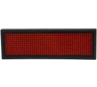 Электронный светодиодный LED бейджик UKC B1248 Red с бегущей красной строкой Бегущая строка бейдж 92x39мм с лед подсветкой от аккумулятора Черный