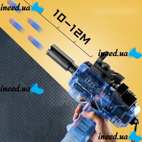 Електричний іграшковий УЗД пістолет-кулемет Nagelbag UZI-SMG з 24шт поролоновими снарядами для дітей