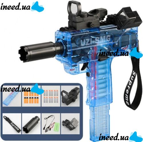 Електричний іграшковий УЗД пістолет-кулемет Nagelbag UZI-SMG з 24шт поролоновими снарядами для дітей