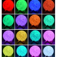 Desktop Large Lamp UFT Magic 3D Moon Light Lamp 15 cm, Rechargeable Lamp Month, Night Light Moon RGB
