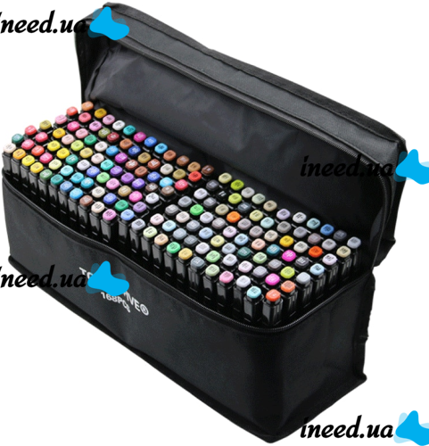 Touch Raven TR-168 Colors Professional Set of double-sided Sketch Markers for alcohol-based Drawing, Markers 168 pcs