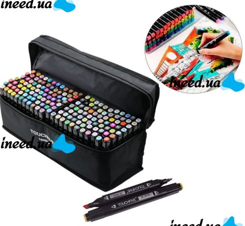 Touch Raven TR-168 Colors Professional Set of double-sided Sketch Markers for alcohol-based Drawing, Markers 168 pcs