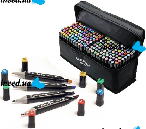 Touch Raven TR-168 Colors Professional Set of double-sided Sketch Markers for alcohol-based Drawing, Markers 168 pcs
