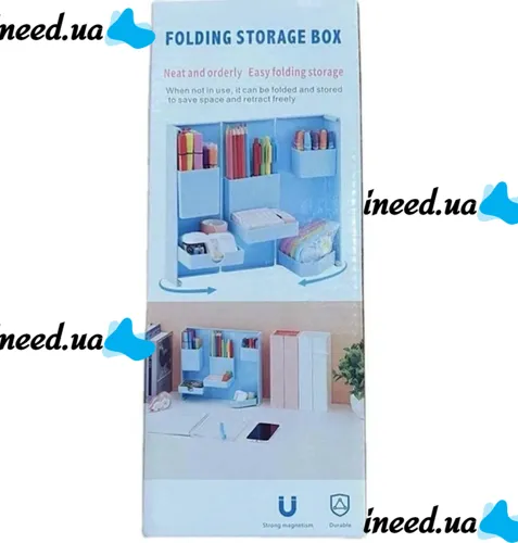 Desktop Folding Organizer Folding Storage Box FB-1990 for stationery, Stand case for office and small items for 6 compartments