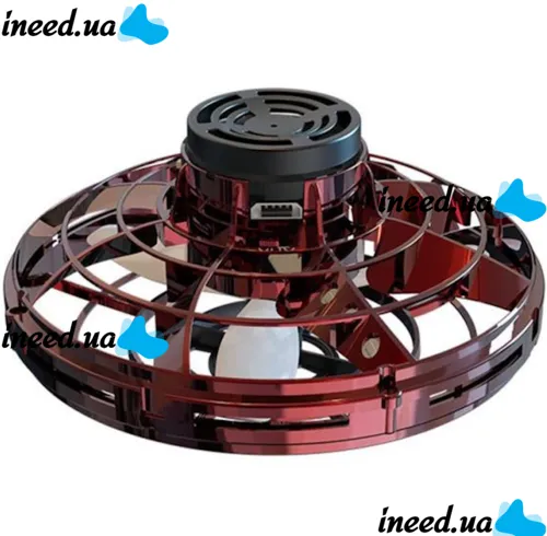 Світиться літаюча тарілка бумеранг Flynova Flying Boomerang UFO з LED підсвічуванням, інтерактивна іграшка левітуючий спиннер 95мм USB для дітей