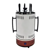 Domotec MS-7783 1000W vertical electric kebab maker for 6 skewers, Tabletop electric kebab maker for home with removable tray Red