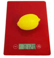 Domotec MS-912 Kitchen Electronic Scales from 1 g to 7 kg, MX-402 Rectangular sensor scales with a flat platform for weighing products Red