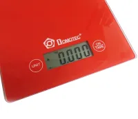Domotec MS-912 Kitchen Electronic Scales from 1 g to 7 kg, MX-402 Rectangular sensor scales with a flat platform for weighing products Red